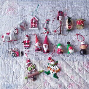 Lot of 16 Vintage Christmas Ornaments 50s 60s 70s 80s 90s